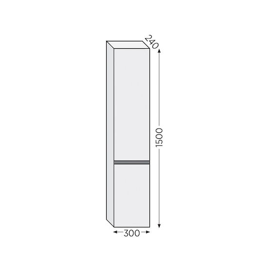 Furnibath Στήλη Μπάνιου Δαπέδου Μ30xΒ24xΥ150cm Γκρι