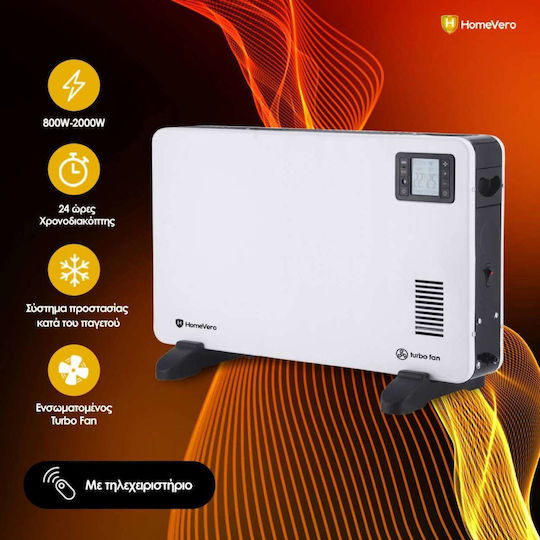 HomeVero Convector Heater Floor 2000W with Electronic Thermostat White