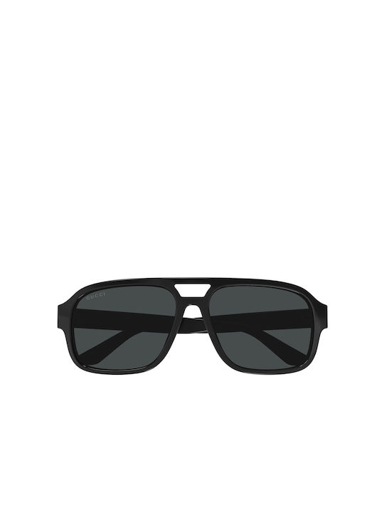 Gucci Bărbați Ochelari de soare cu Negru Din plastic Rame și Negru Lentilă GG1342S 011