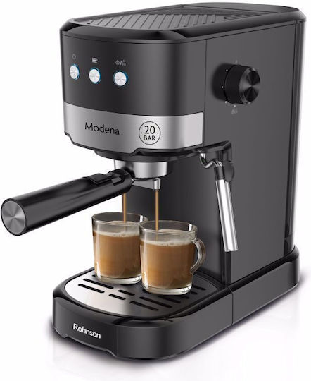 Rohnson Modena Espressomaschine 1100W Druck 20bar Schwarz