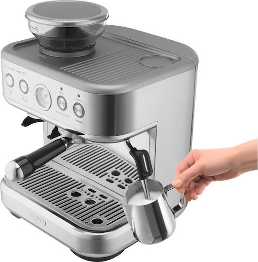 Sencor Automatic Espresso Machine 1700W Pressure 15bar with Grinder Silver SES 6010SS