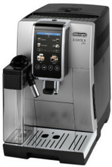 De'Longhi Dinamica Plus Αυτόματη Μηχανή Espresso 1450W Πίεσης 15bar για Cappuccino με Μύλο Άλεσης Ασημί ECAM380.85.SB