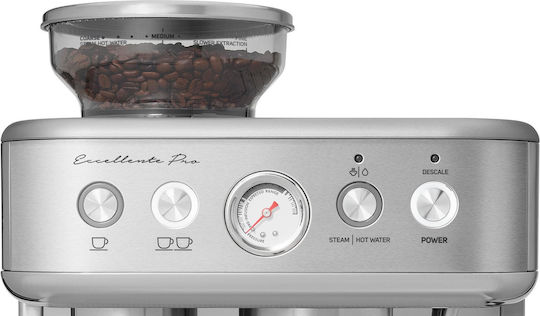 Sencor Automatic Espresso Machine 1700W Pressure 15bar with Grinder Silver SES 6010SS