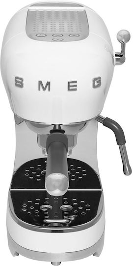 Smeg Μηχανή Espresso 1350W Πίεσης 15bar Λευκή ECF02WHEU