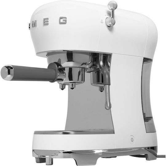 Smeg Μηχανή Espresso 1350W Πίεσης 15bar Λευκή ECF02WHEU