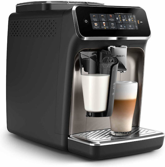 Philips Series 3300 Αυτόματη Μηχανή Espresso 1500W Πίεσης 15bar με Μύλο Άλεσης Μαύρη EP3347/90
