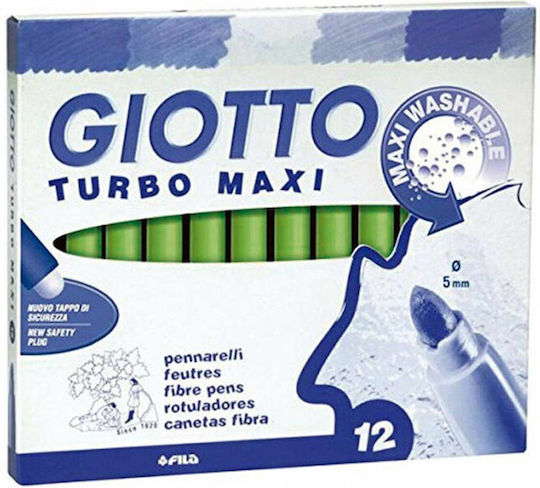 Giotto Green Drawing Markers Thick Set of 5pcs pcs