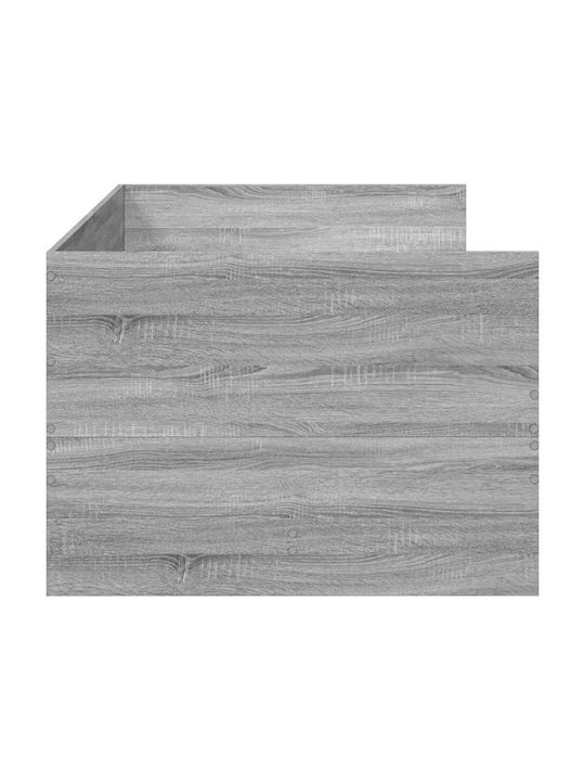 Sofa Bed Single Wooden Gray with Slats for Mattress 100x200cm