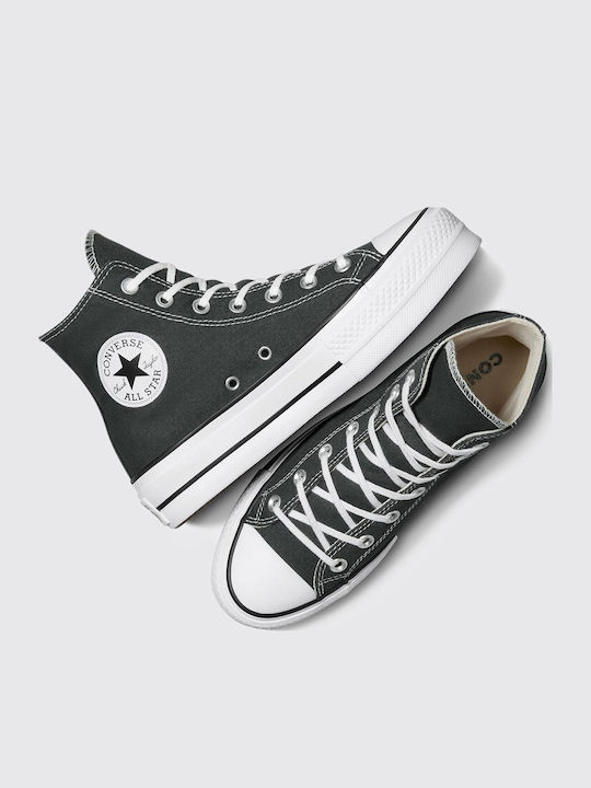 Chuck Taylor All Star Lift Damen Flatforms Stiefel Dunkelgrau