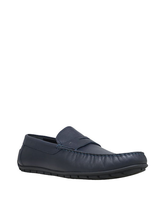 Boss Shoes Δερμάτινα Ανδρικά Loafers σε Μπλε Χρώμα