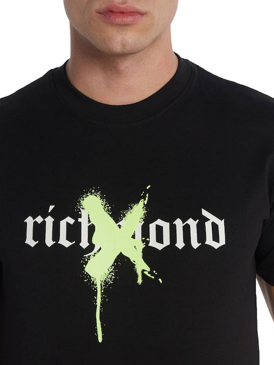 John Richmond T-shirt Bărbătesc cu Mânecă Scurtă Negru