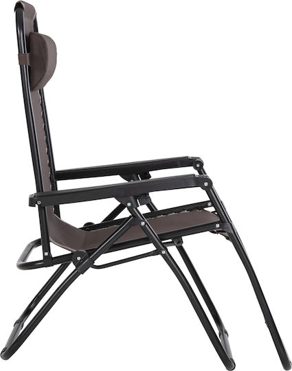 HomeMarkt Relax Companion Ξαπλώστρα-Πολυθρόνα Παραλίας Καφέ Αδιάβροχη