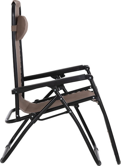 HomeMarkt Relax Companion Ξαπλώστρα-Πολυθρόνα Παραλίας Μαύρη Αδιάβροχη