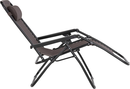 HomeMarkt Relax Companion Ξαπλώστρα-Πολυθρόνα Παραλίας Καφέ Αδιάβροχη