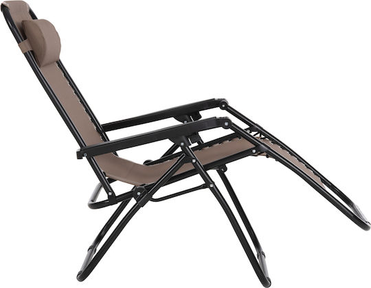 HomeMarkt Relax Companion Ξαπλώστρα-Πολυθρόνα Παραλίας Μαύρη Αδιάβροχη