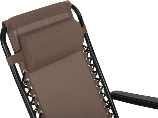 HomeMarkt Relax Companion Ξαπλώστρα-Πολυθρόνα Παραλίας Μαύρη Αδιάβροχη