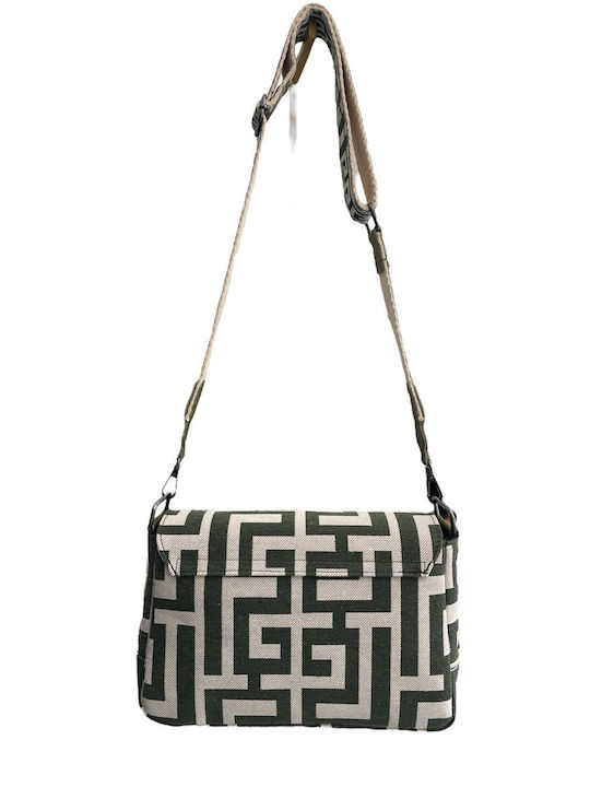 Midneto Phivos I Women's Bag Crossbody Green Beige Labyrinth