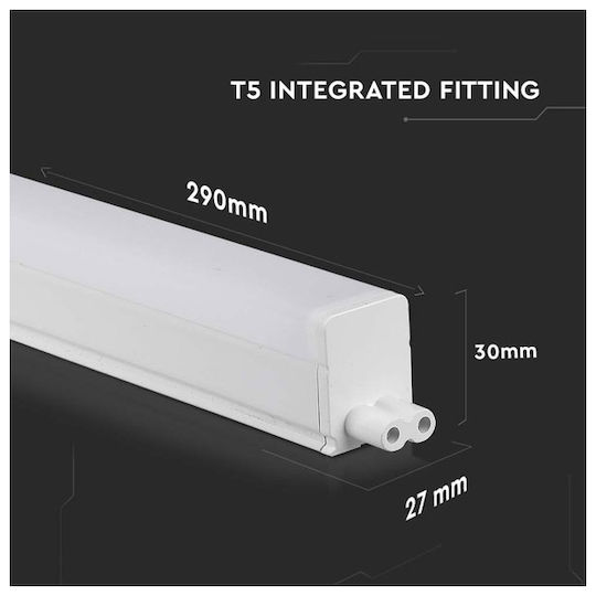 V-TAC Under-Cabinet LED Light 4W Natural White with Switch L30xD2.28xH3cm