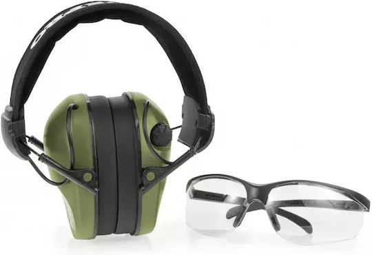 Ηλεκτρονικές Ωτοασπίδες Realhunter Active Pro & Γυαλιά Προστασίας Olive Green