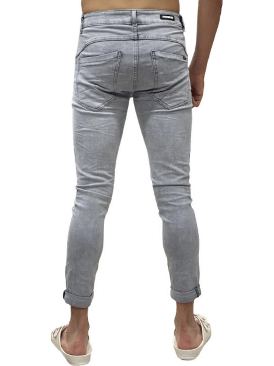 Men's Jeans Pants Elastic with Slim Fit Grey