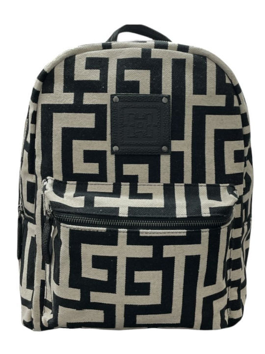 Polymnia I Leder Damentasche Rucksack Beige Black Labyrinth