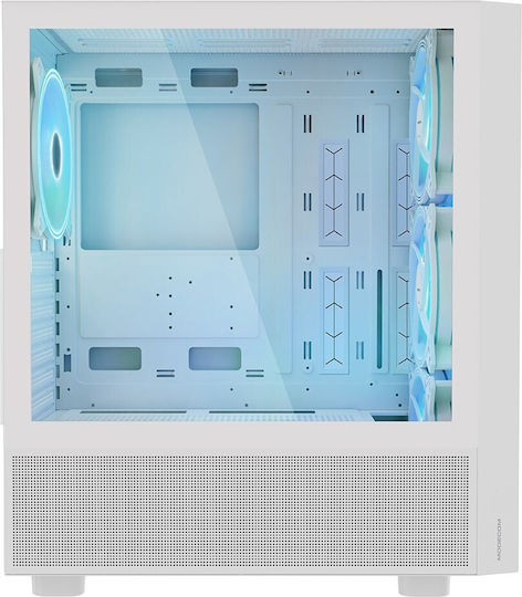Modecom Breeze ARGB FLOW Gaming Midi Tower Κουτί Υπολογιστή με Πλαϊνό Παράθυρο Λευκό