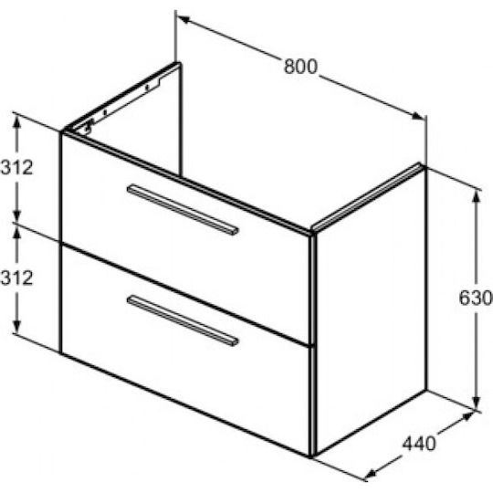 Ideal Standard Шкаф със Мивка Естествен дъб