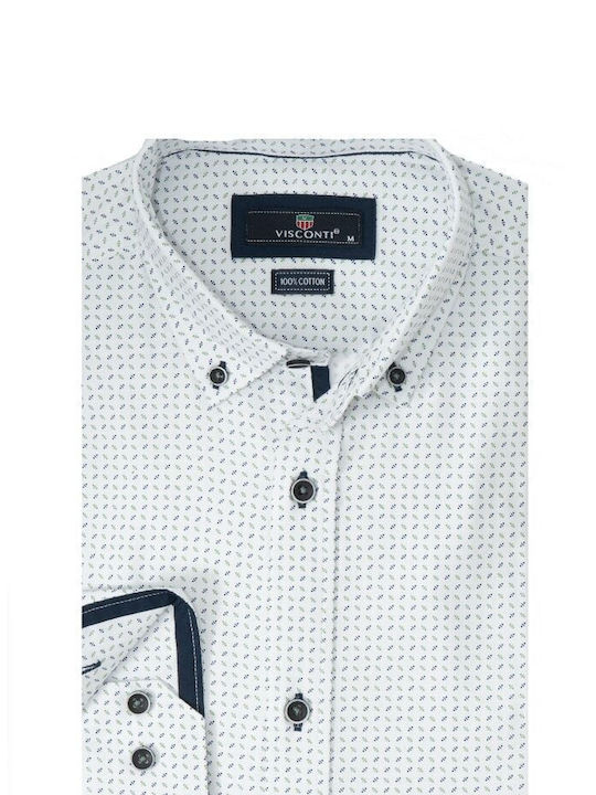 Visconti Men's Shirt Long Sleeve White