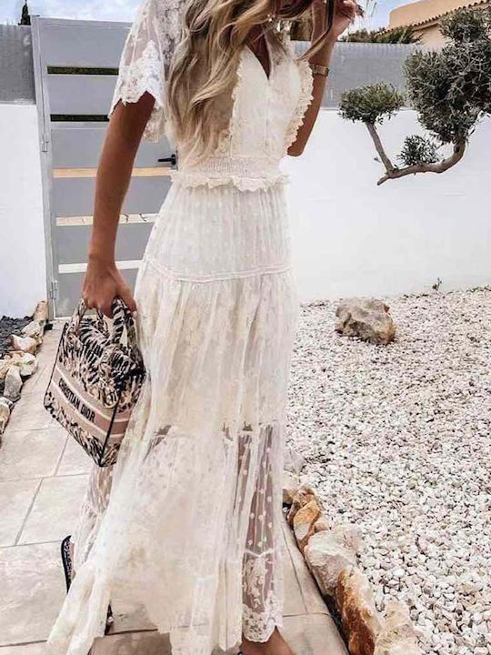 Boho Luxe Lacey Maxi Dress Lacey Lacey Maxi Dress Ivory