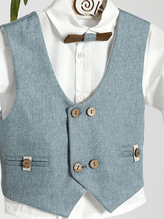 Costum de botez pentru băiat Bej-pearl K-2439 Lollipop Bls-24-k-2439