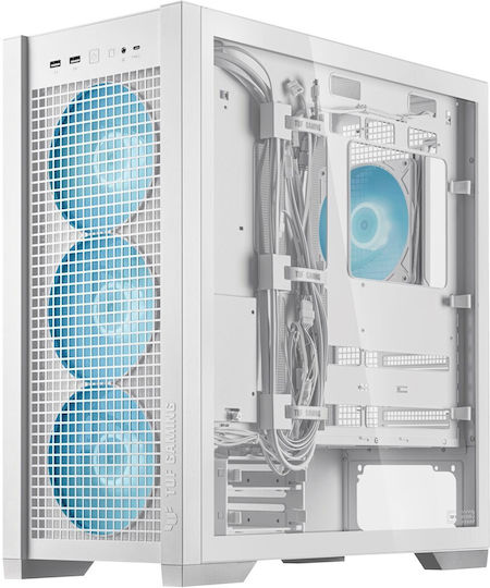 Asus TUF Gaming GT302 ARGB Midi Tower Computer Case with Side Window White