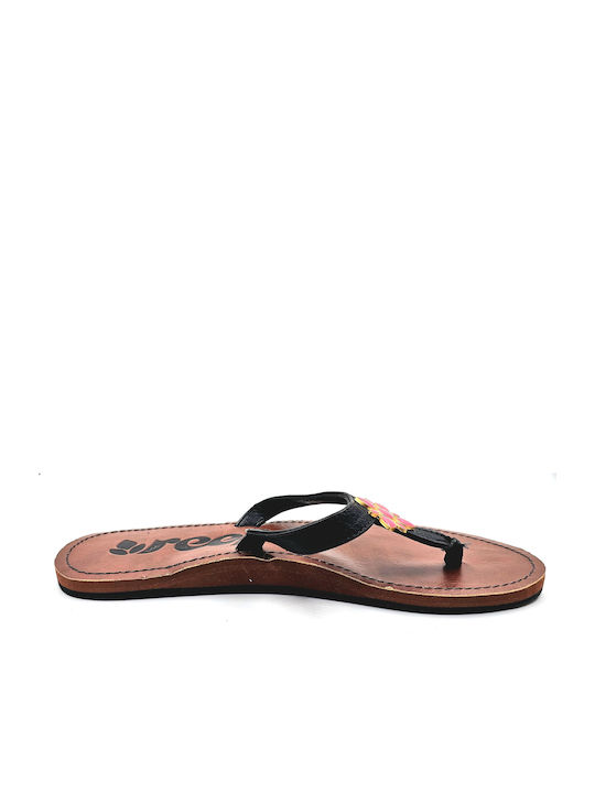 Reef 1381/bhp Black Hot Pink Lu Anne Women's Flip Flops Synthetic Leather Brown Black Pink Reef 1381/bhp Black Hot Pink Lu Anne Women's Flip Flops Synthetic Leather Brown Black Pink