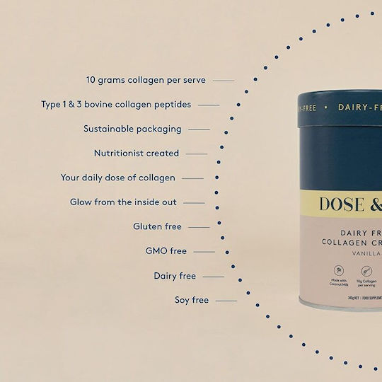 Dose & Co Dairy Free Collagen Creamer 340gr Vanilie
