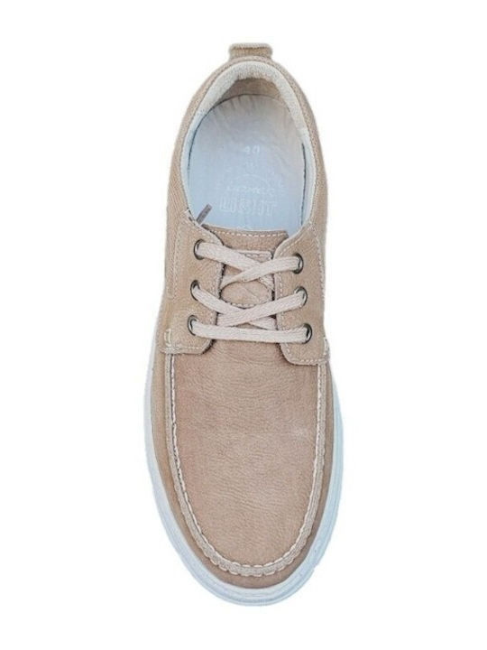 Boxer Men's Leather Moccasins Beige