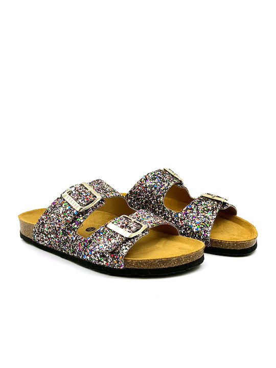 Sandale Casual Damă Anatomici Din Piele Multi Glitter