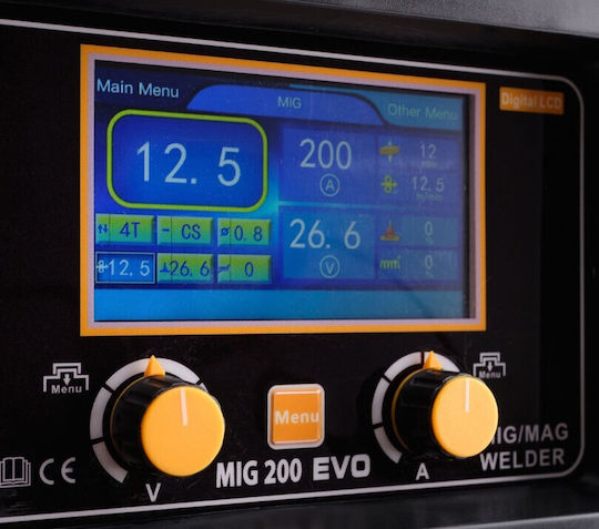 Helix Welding Machine MIG / MAG / TIG with Maximum Welding Current 200A and Duty Cycle 60%
