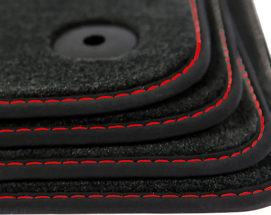 Set of Front and Rear Mats 4pcs for Fiat Qubo 2008-2021 Black