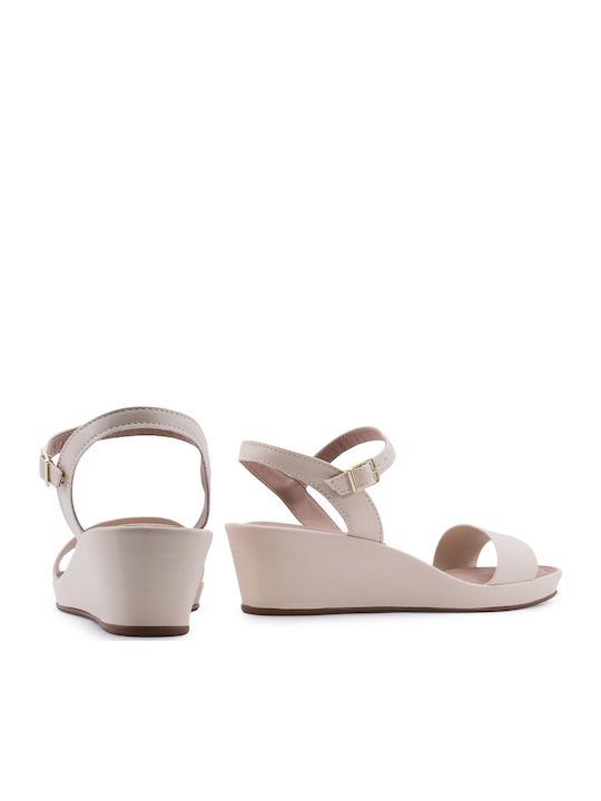 Damenplattformen Beige