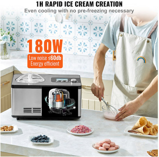 Vevor Επαγγελματική Μηχανή Παγωτού 0.18kW 42.5x28.5x26.2εκ. JYBQLJ2KTYSJ0T1GSV2