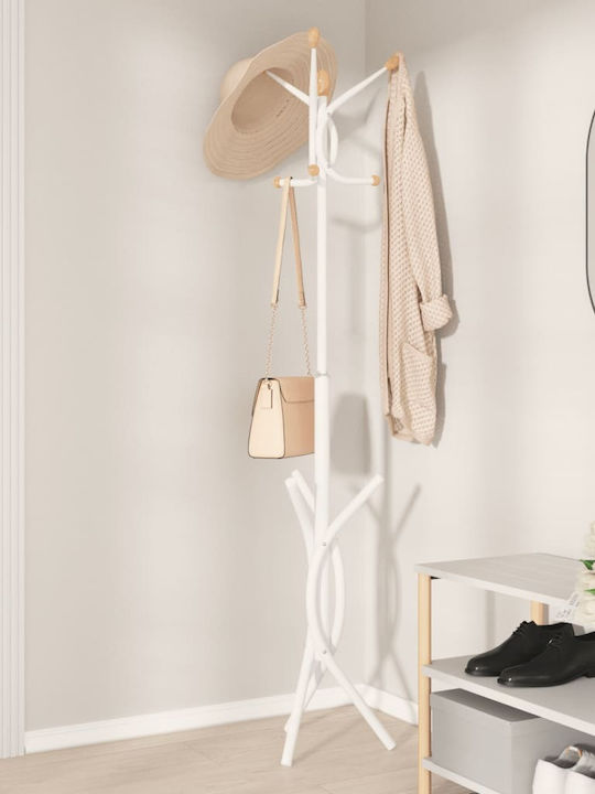 vidaXL Metallic Coat Rack White 40x40x176cm