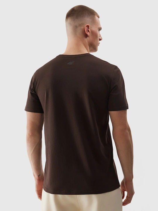 4F T-shirt Brown