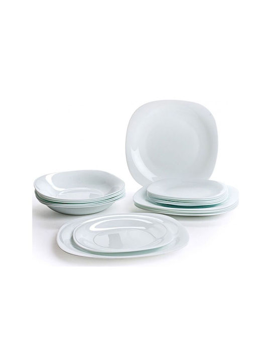 Bormioli Rocco Parma Plate Soup Square Glass White 23x23cm