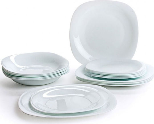 Bormioli Rocco Parma Plate Soup Square Glass White 23x23cm
