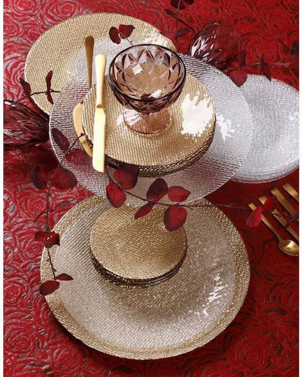 Cryspo Trio Cotton Plate Desert Glass Clear with Diameter 21cm 7pcs