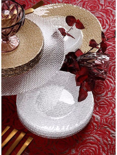 Cryspo Trio Cotton Plate Desert Glass Clear with Diameter 21cm 7pcs