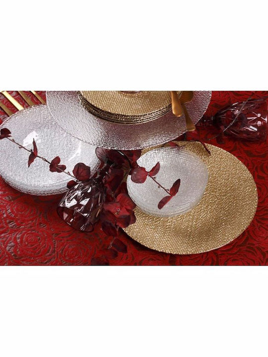Cryspo Trio Cotton Plate Desert Glass Clear with Diameter 21cm 7pcs