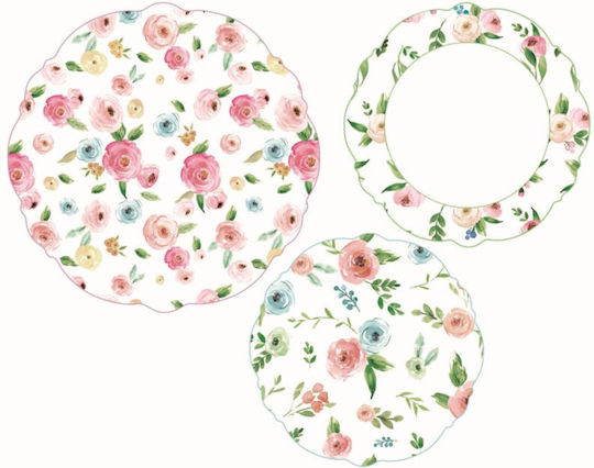Cryspo Trio Primavera Plate Desert made of Porcelain Beige with Diameter 21cm
