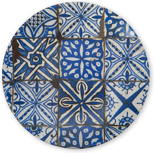 ArteLibre Maiolica Plate Shallow made of Porcelain Blu Opaco with Diameter 26cm