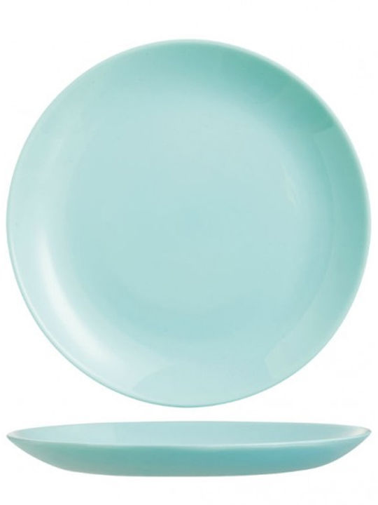 Luminarc Diwali Plate Desert Glass Turquoise with Diameter 19cm