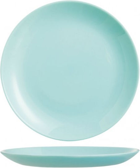 Luminarc Diwali Plate Desert Glass Turquoise with Diameter 19cm